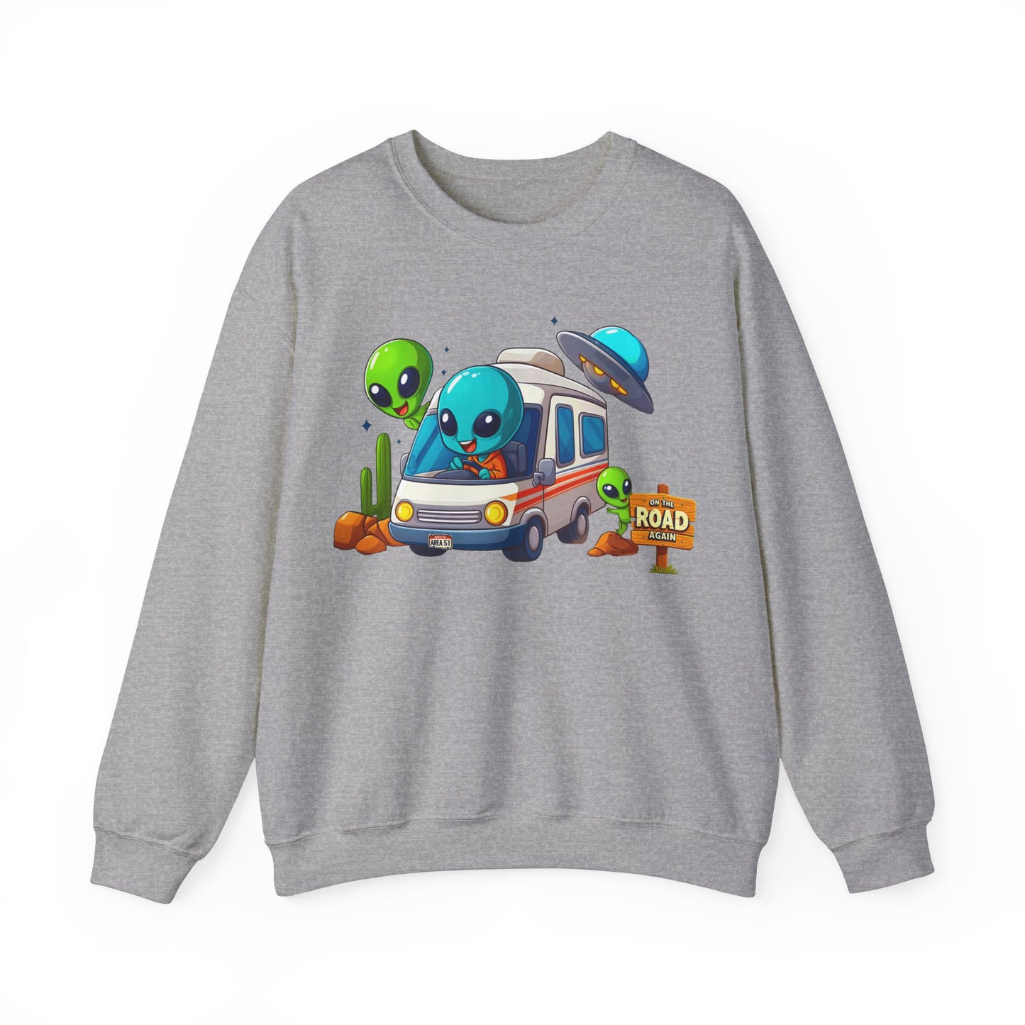 Alien RV Sweatshirt Travel Gift UFO RV Retro