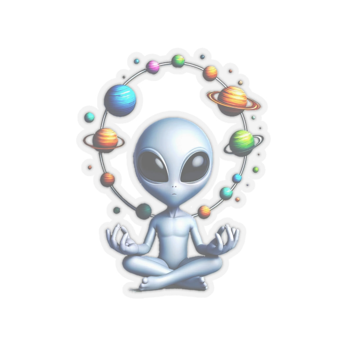 Trans Meditation in the Cosmos: Alien Sticker by Generation Mood
