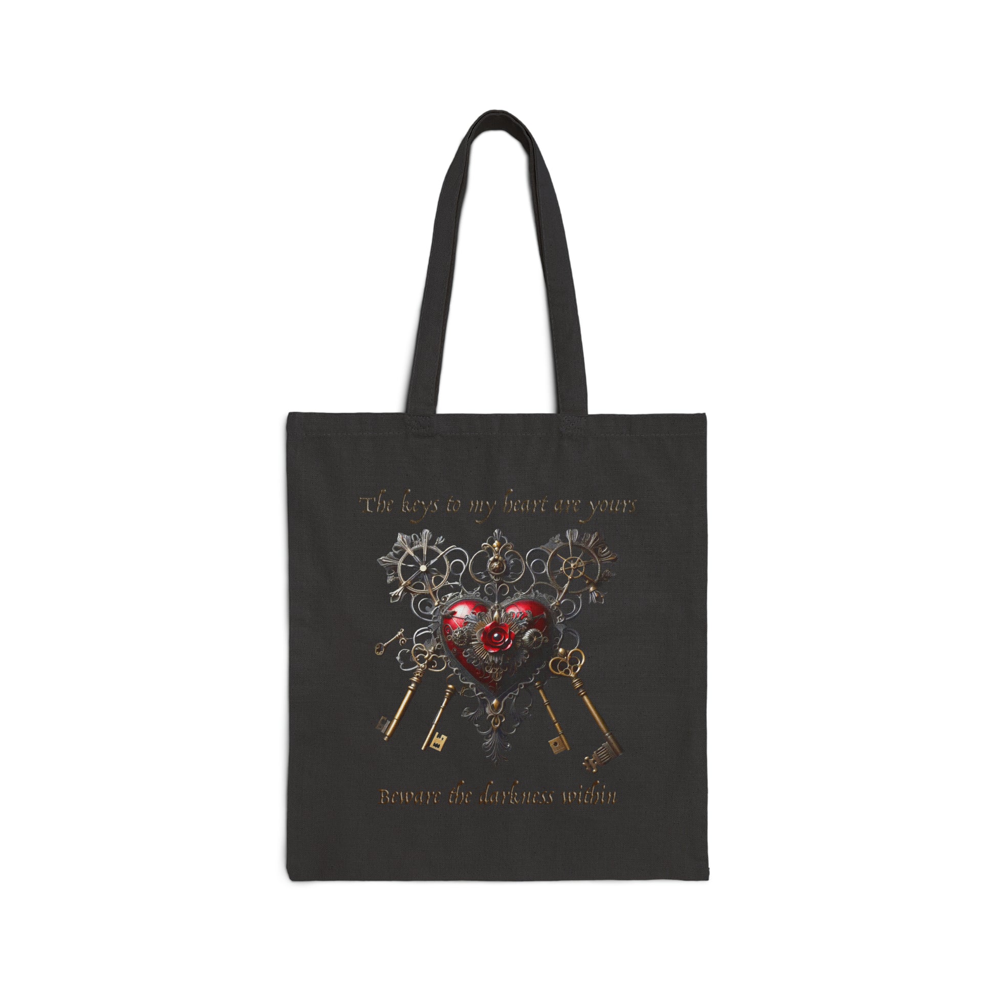 Beware the Darkness Within Black Tote Bags from Generation Mood