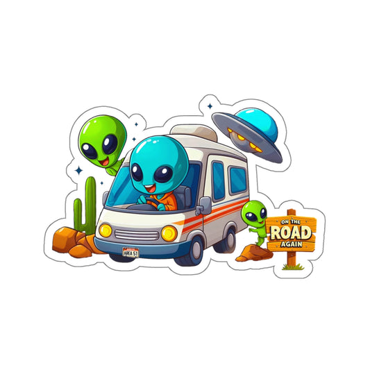 On the Road Again - Alien RV Adventure Sticker by Generation Mood