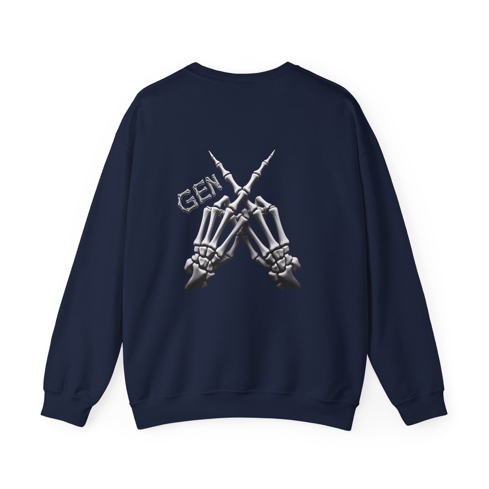 On the front, a skeletal middle finger throws shade (in the most epic way). But wait, there's more! On the back, two skeletal hands form an "X" with the fingers, declaring your place in "Gen X Forever". “Bold Street Style: Gen X Forever Apparel
