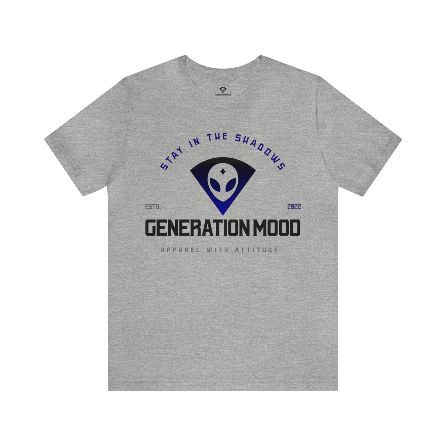 Are you ready to channel your inner cosmic wanderer? Our exclusive Generation Mood logo alien t-shirt combines nostalgia and a dash of intergalactic cool. Whether you are a believer in little beings or just love a good logo tee, this shirt is for you. In Grey